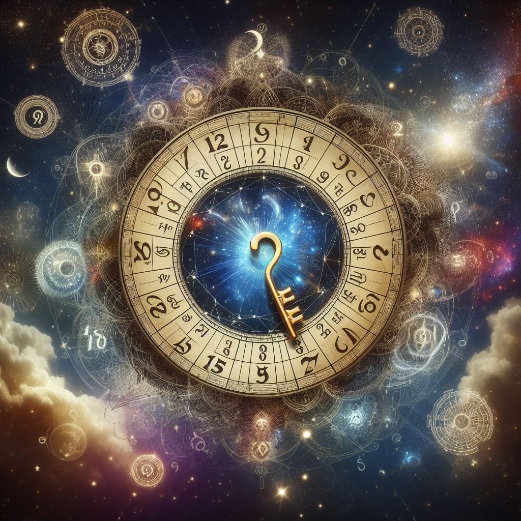 “Numerology and astrology symbols with life path number chart and astrology birth chart for spiritual guidance and self-discovery.”