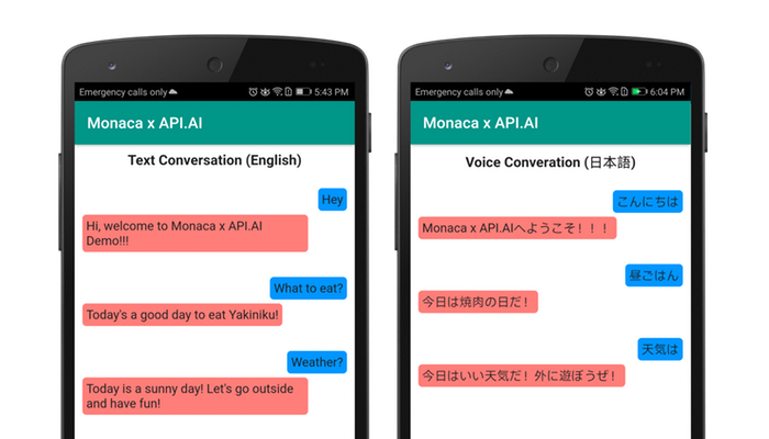 Integrating Monaca with Dialogflow (formerly api.ai)