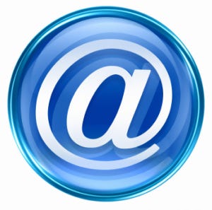 email symbol blue