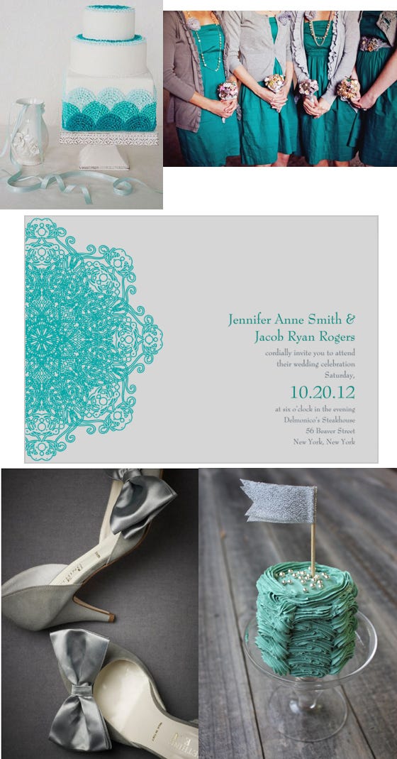 Inspiration Teal and Grey Wedding Colors Storkie Ideas
