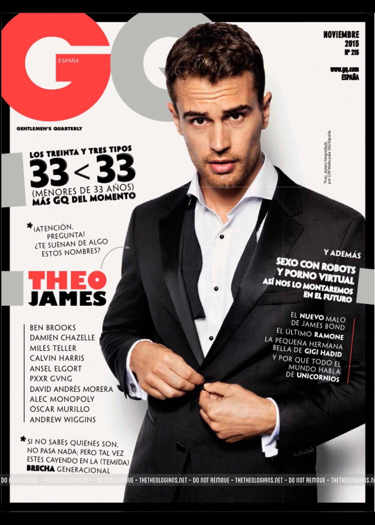 SCANS Theo James as GQ Spain’s Most GQ Man of the Year Under 33