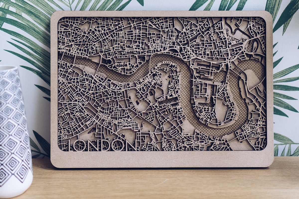 3D laser printing maps in Glowforge – Points of interest