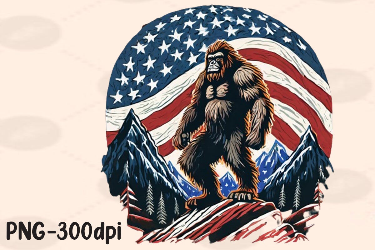 Bigfoot Mountain American Flag 4th July Free Download