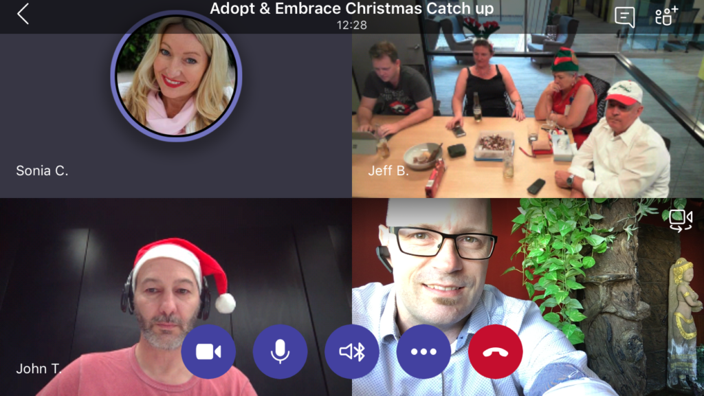 International Christmas party using Microsoft Teams