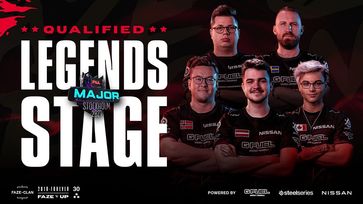 A FaZe Clan, primeira equipe classificada para a etapa Legends do PGL Major Stockholm. 