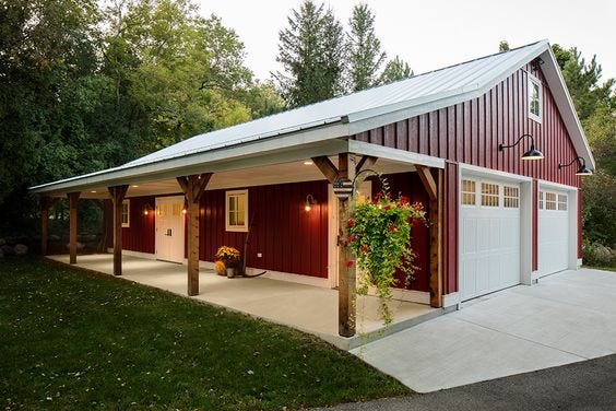 standard style of pole barn porch ideas