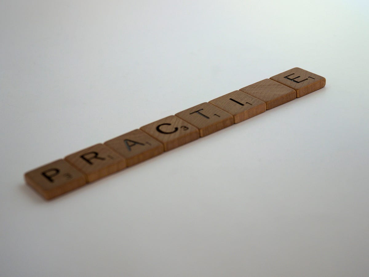 photo of practice with scrabble blocks