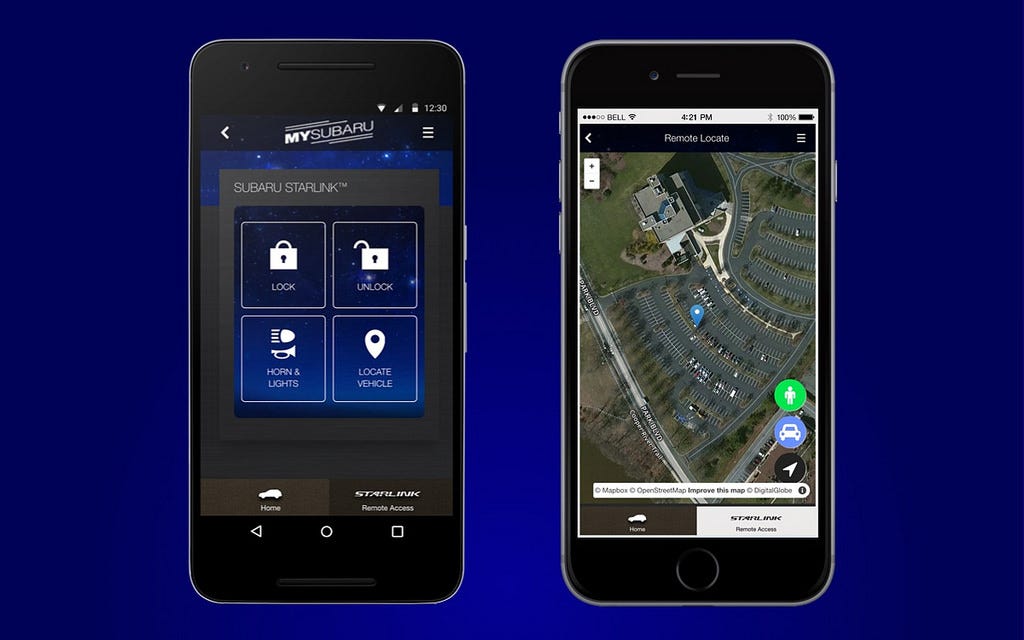 Subaru Starlink connected car maps Points of interest