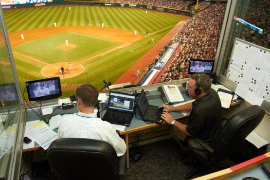 Image result for baseball radio booth