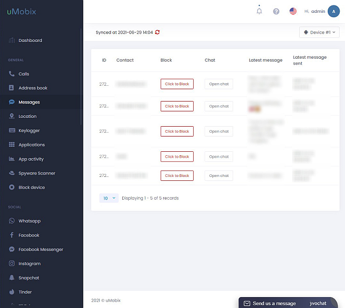 uMobix's monitoring