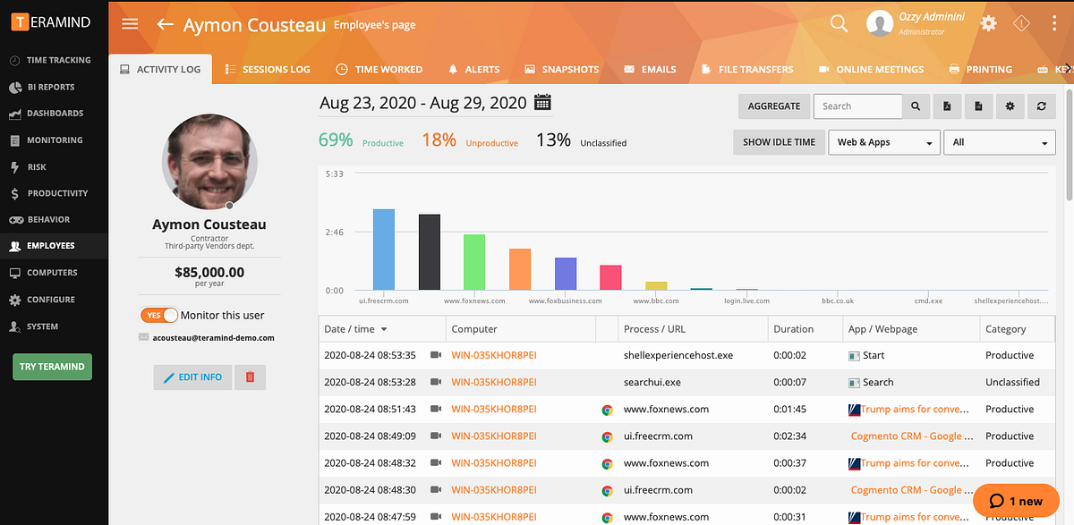 Teramind - the best employee monitoring tool for Mac