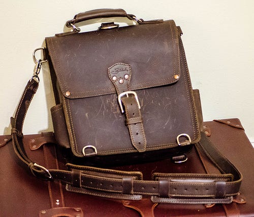 saddle leather messenger bag