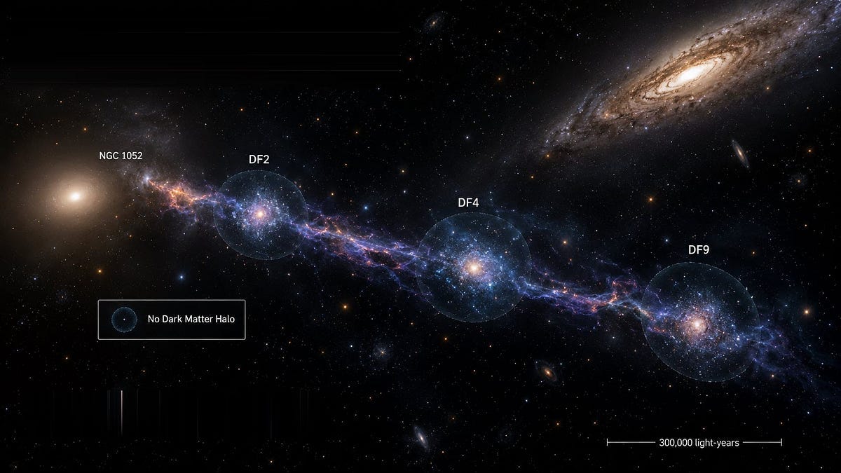 Third Dark Matter-Free Galaxy Discovered Challenging Theories of Cosmi
