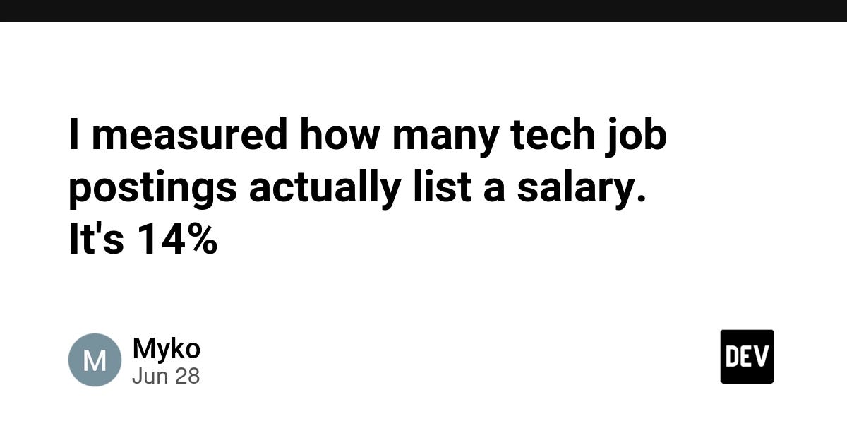 Only 14% of tech job postings actually tell you the salary. I measured it.