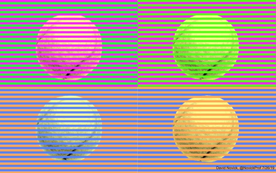 Munker Optical Illusion with Horizontal stripe