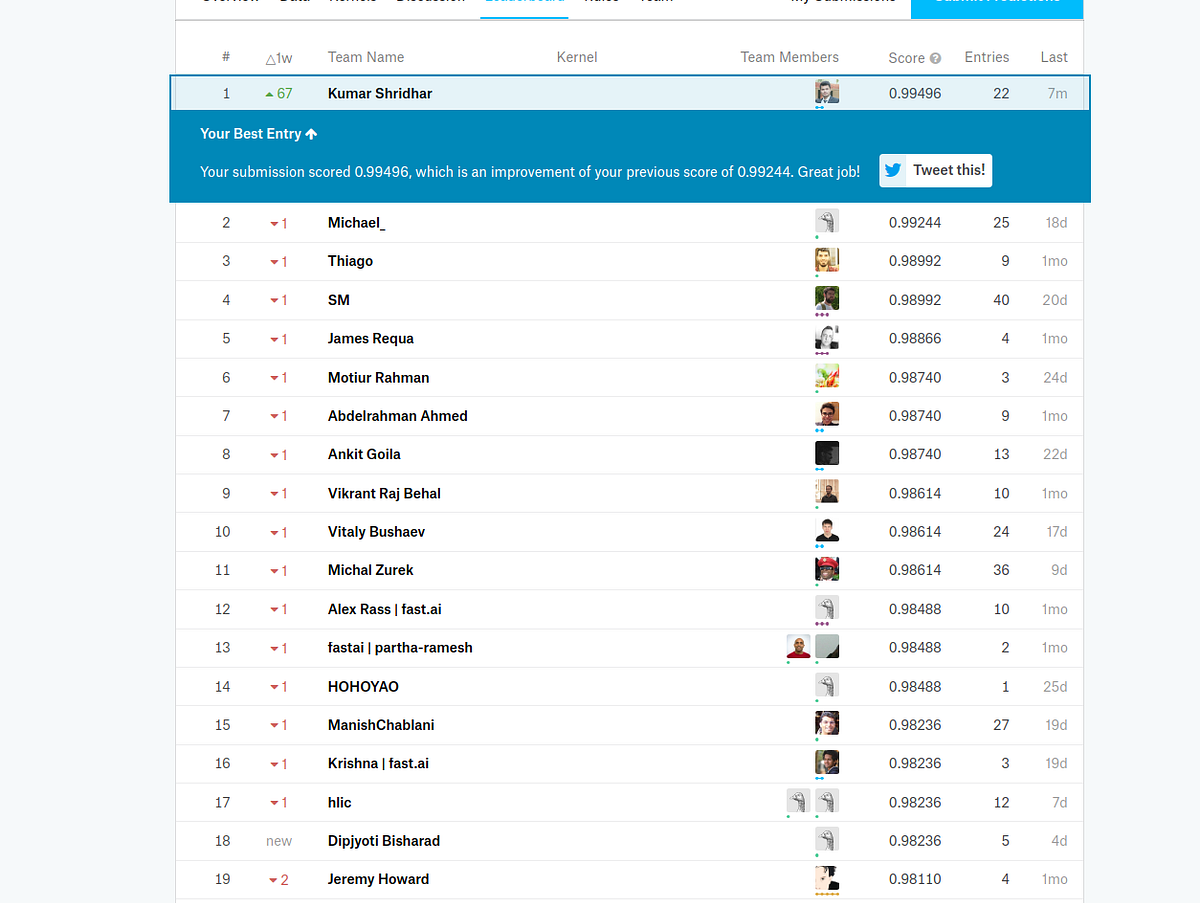 Kaggle 1 Winning Approach for Image Classification Challenge
