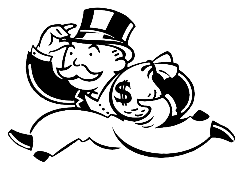 Image result for monopoly man money bag