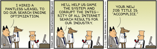 Dilbert's Pointy-Haired Boss and Search Engine Optimization