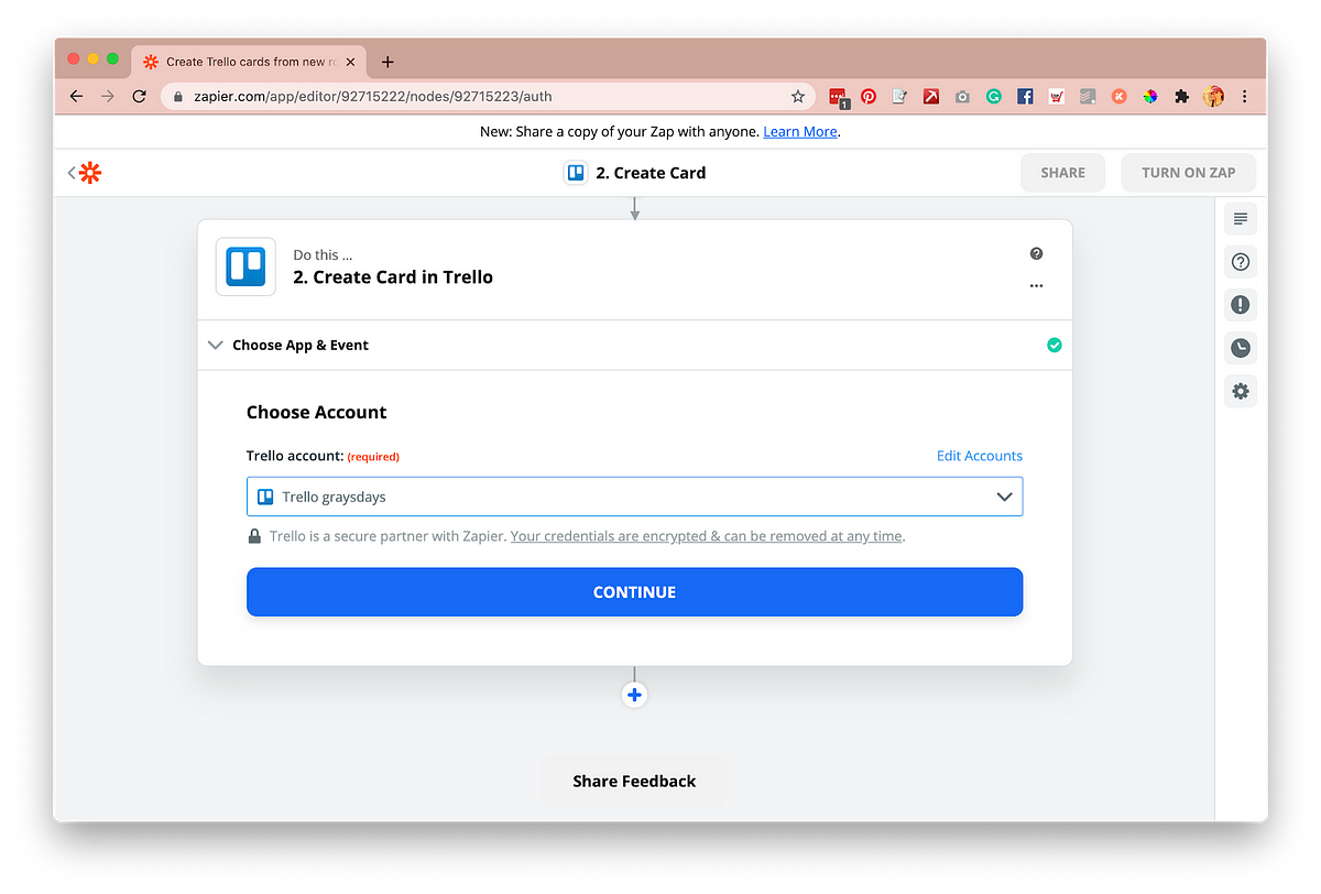 Creating a card in Trello screenshot | Zapier