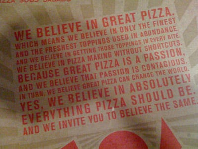 Pizza Box from Donatos