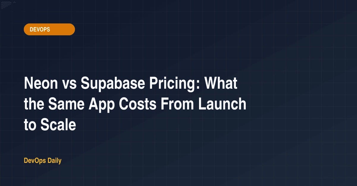 Neon vs Supabase Pricing: What the Same App Costs From Launch to Scale