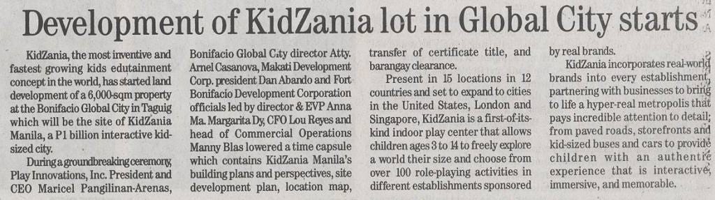 Daily Tribune - KidZania Manila