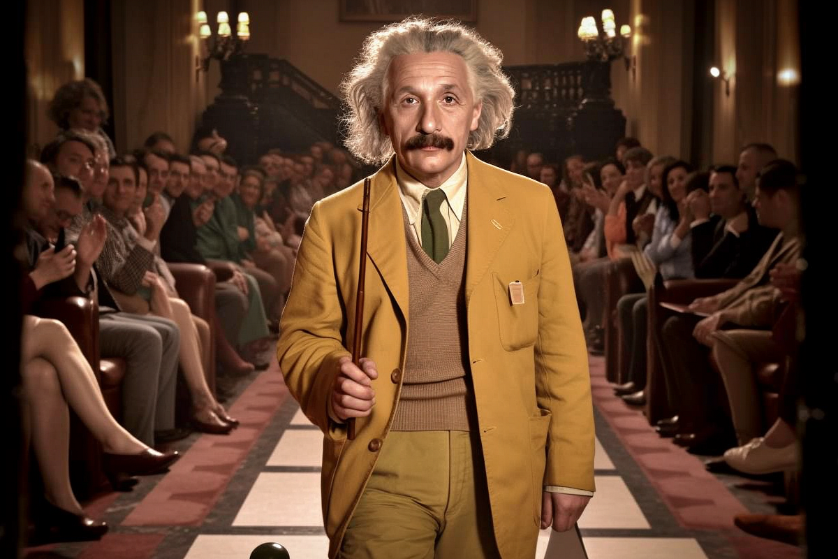 Genius Fashion: Albert Einstein's Equation Dress Wows Paris | A ChatGPT + Midjourney Story Series