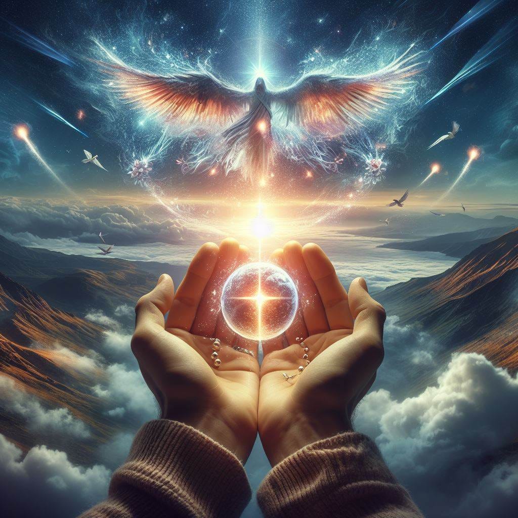 Image showing person in prayer for spiritual growth and manifestation.