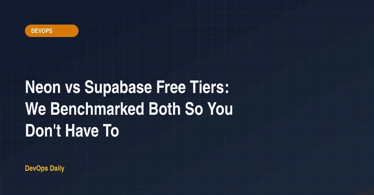 Neon vs Supabase Free Tiers: We Benchmarked Both So You Don’t Have To