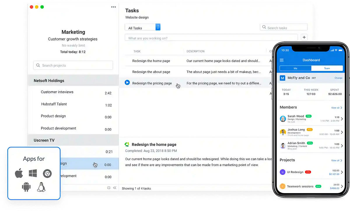 Hubstaff Mac monitoring platform