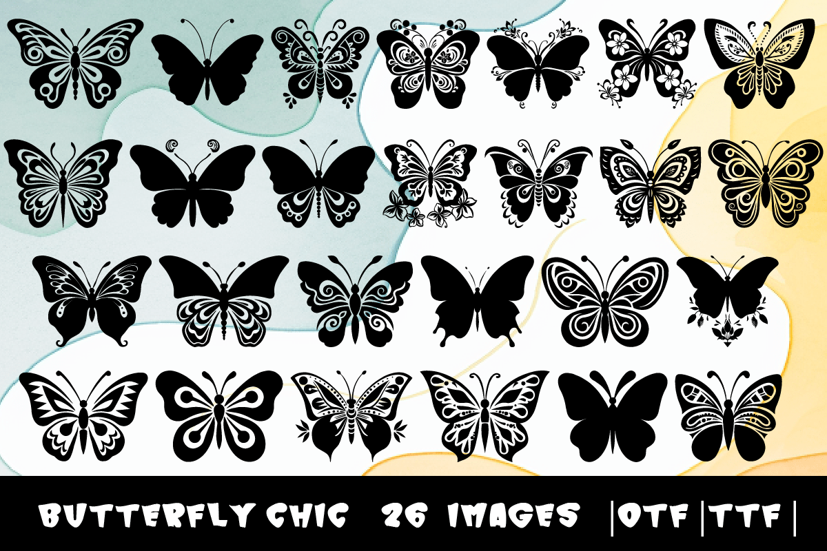 Butterfly Chic Font (Dingbats Fonts)