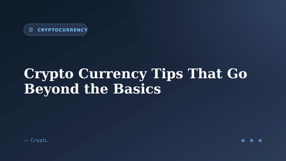 Crypto Currency Tips That Go Beyond the Basics