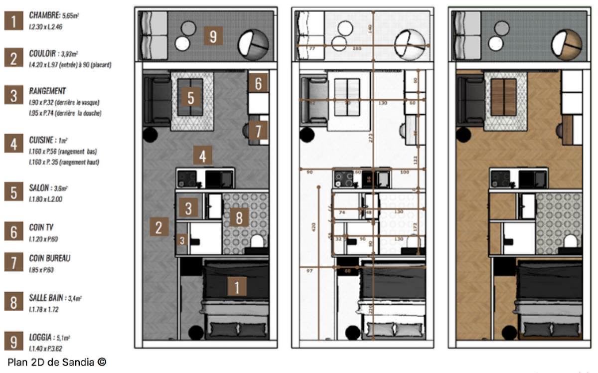 amenagement appartement 23 m2