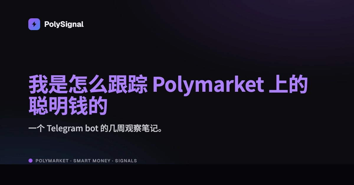 我是怎么跟踪 Polymarket 上的聪明钱的