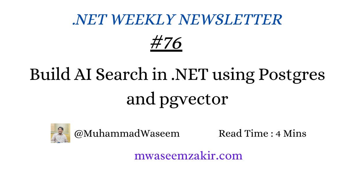 Build AI Search in .NET using Postgres and pgvector