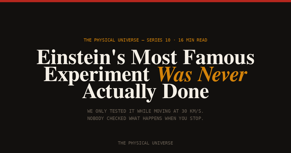 Einstein’s Most Famous Experiment Was Never Actually Done Einstein’s Most Famous Experiment Was Never Actually Done