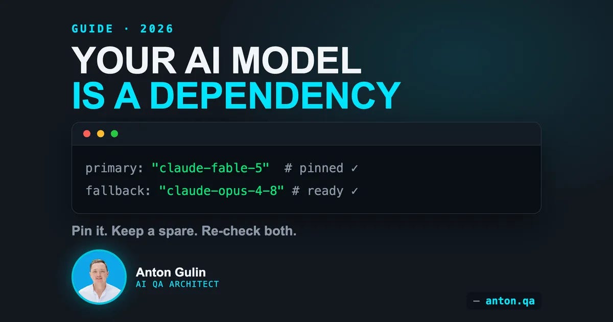 Your AI Model Is a Dependency: Pin It, Keep a Fallback, Re-Verify