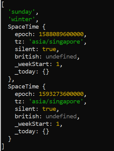 Spacetime log | Phrase