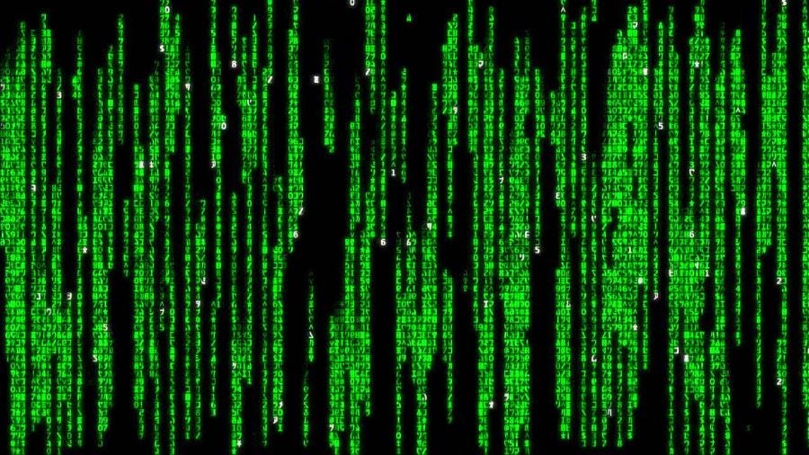 Green screen of code from The Matrix