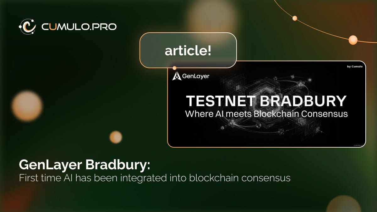 GenLayer Bradbury: the first time AI enters blockchain consensus