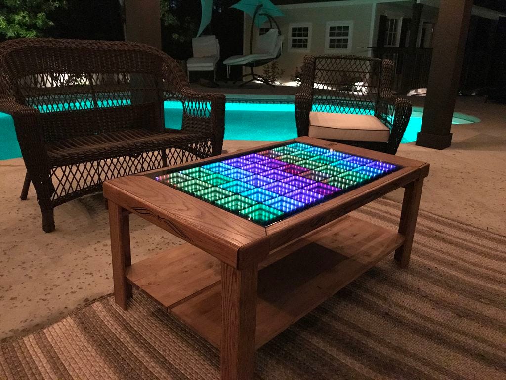 This Led Coffee Table Takes Your Home Decor To Infinity And Beyond As With Many Incredible Builds Quite A Bit Of Effort Went Into Creating The Aptly Named Beyond Infinity Table Cost For This Challenging Proejct Is