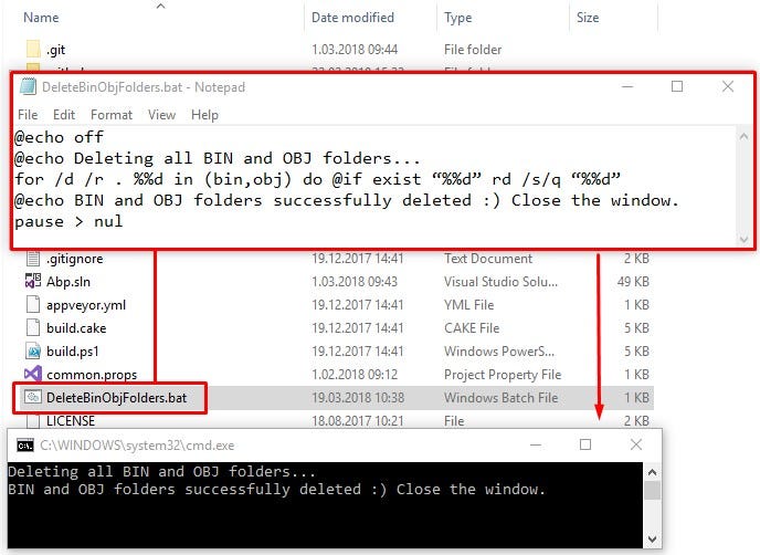 Deleting All BIN & OBJ Folders in a Visual Studio Solution