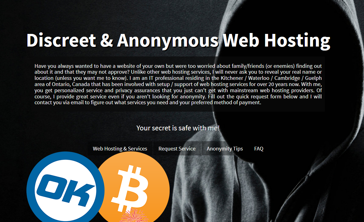 host website anonymously bitcoin