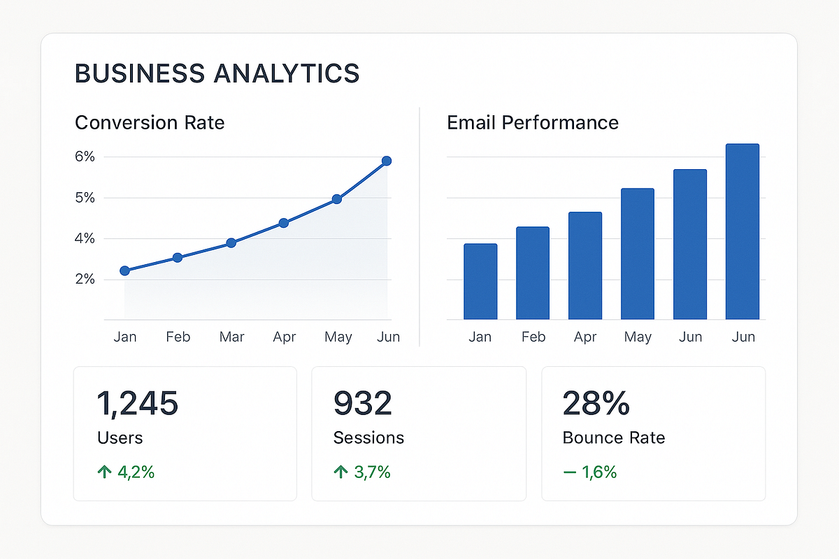 Analytics chart displaying improved lead conversion rates and engagement after optimization.