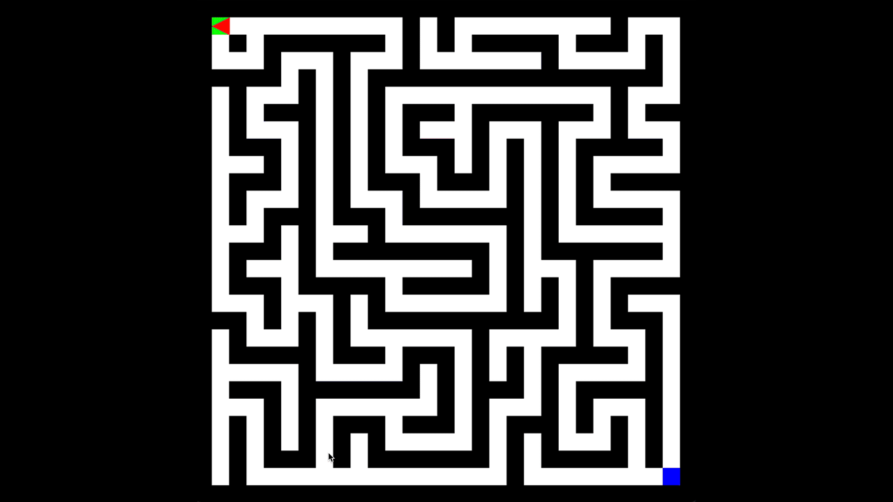 An animation that shows the BasicMouse running around the maze during the exploring phase,