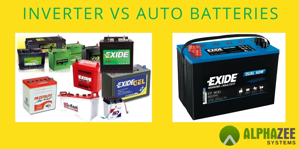Difference Between Inverter Batteries And Auto