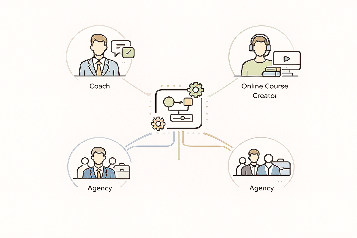 Marketing automation use cases for coaches, course creators, and service businesses using KlickTipp.