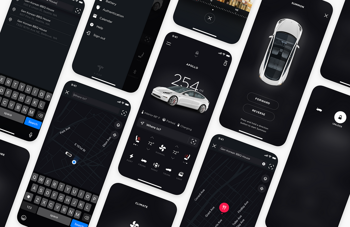 1*4enzyt9gJvGdIUumty63aw Redesigning the mobile app that Tesla deserves - a UX case study