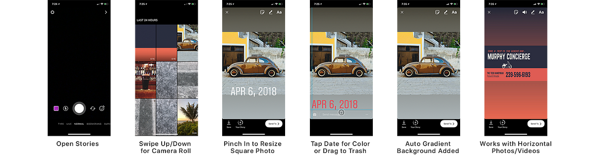 218 instagram stories update resize square horizontal photos videos - how to change colour background instagram story youtube