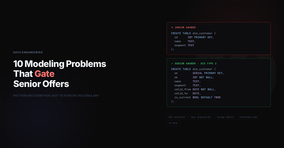 10 Data Modeling Problems That Gate Senior DE Offers